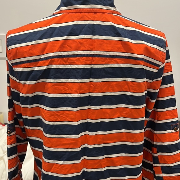 Navy blue, orange, white horizontal strips - Picture 2 of 5